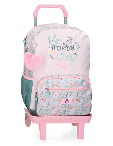 96426T1 ADAPT. BACKPACK 42CM 2C.W/TROLLEY TROPICAL LOVE